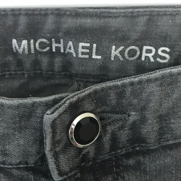 Michael Kors Gray Jeans with Black Lace Pockets - Picture 3 of 6